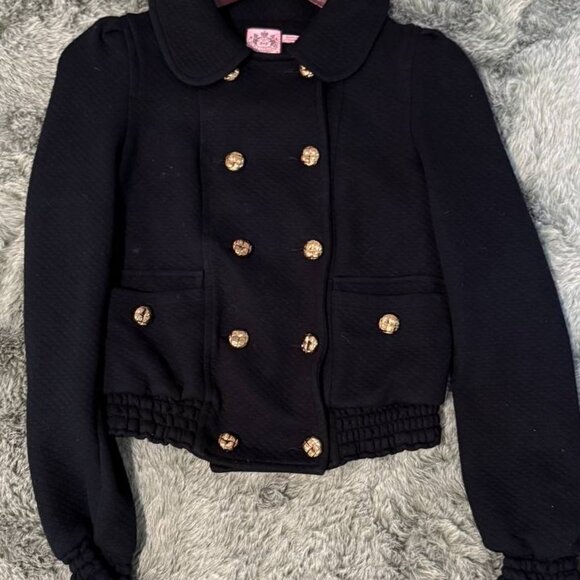 🖤 Juicy Couture Y2K Quilted Jacket Black | Gold Buttons | Size S - Picture 3 of 10